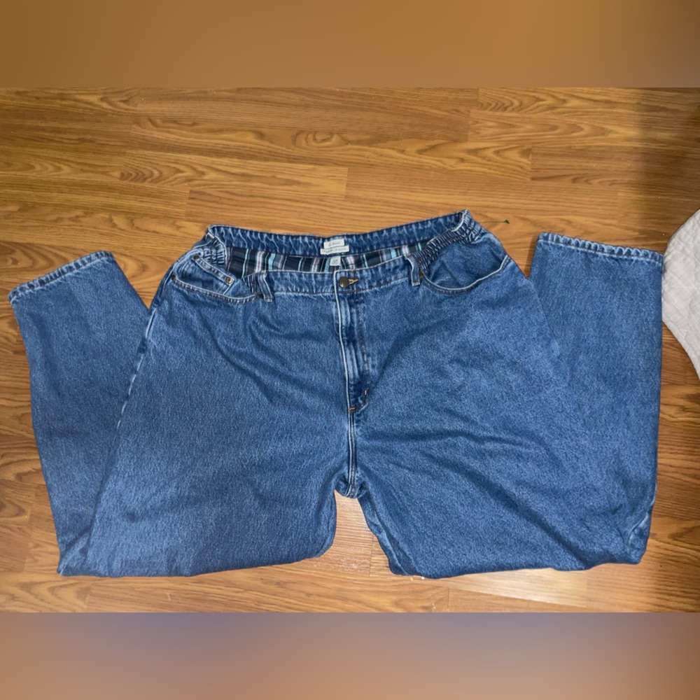 L.L. BLEAN PLUS SIZE LINED FLANNEL JEANS SIZE 22